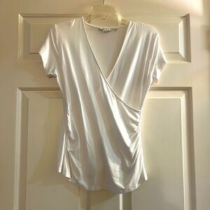 Boden White Wrap Top